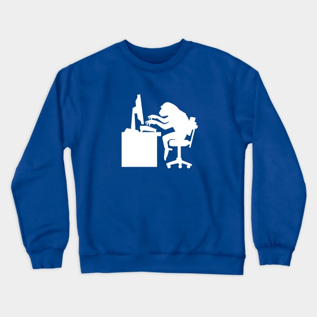 Chimp'n on the Puter Crewneck Sweatshirt by Portals